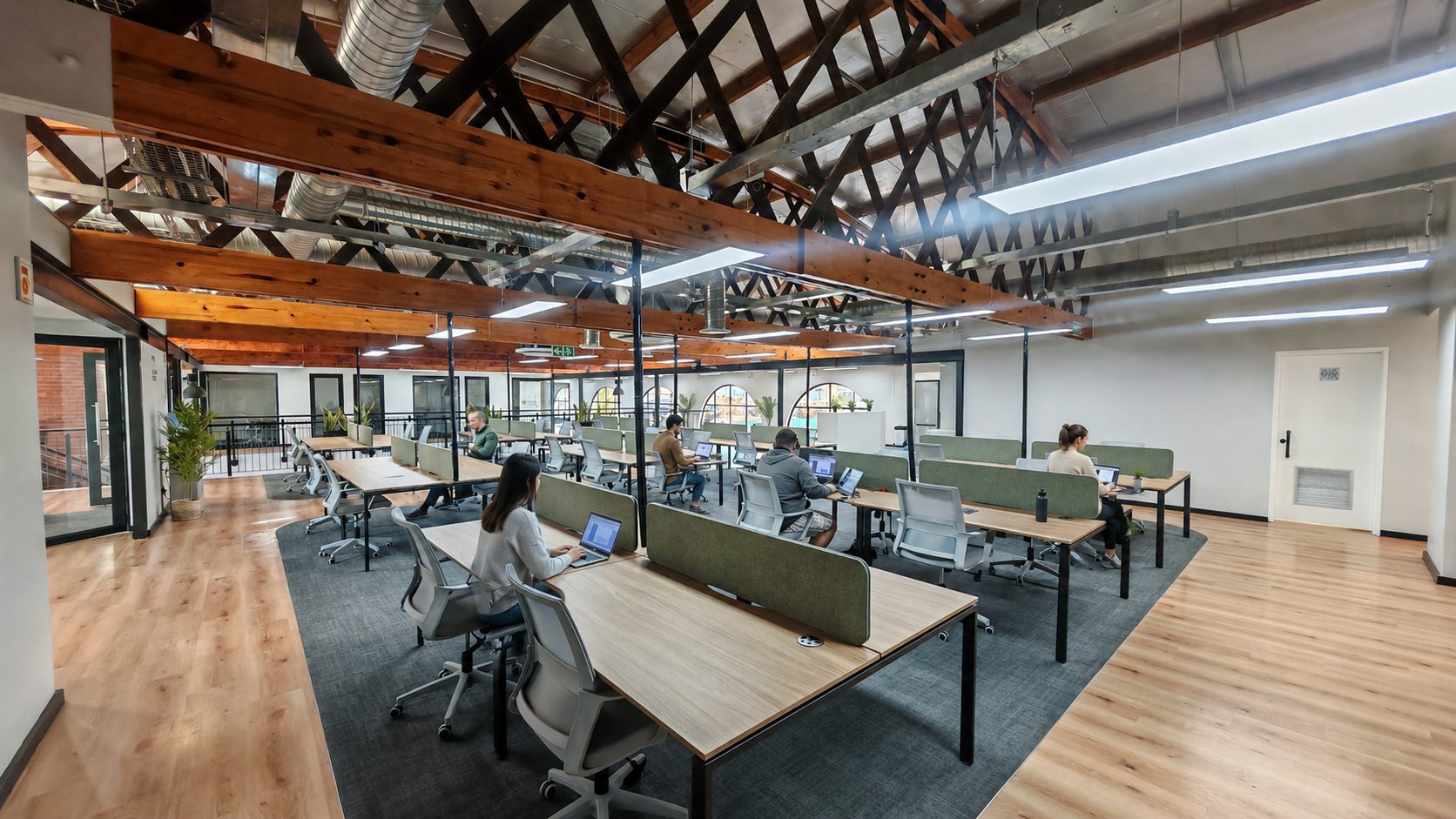 Hot desk coworking area in Stellenbosch at The Village Hub