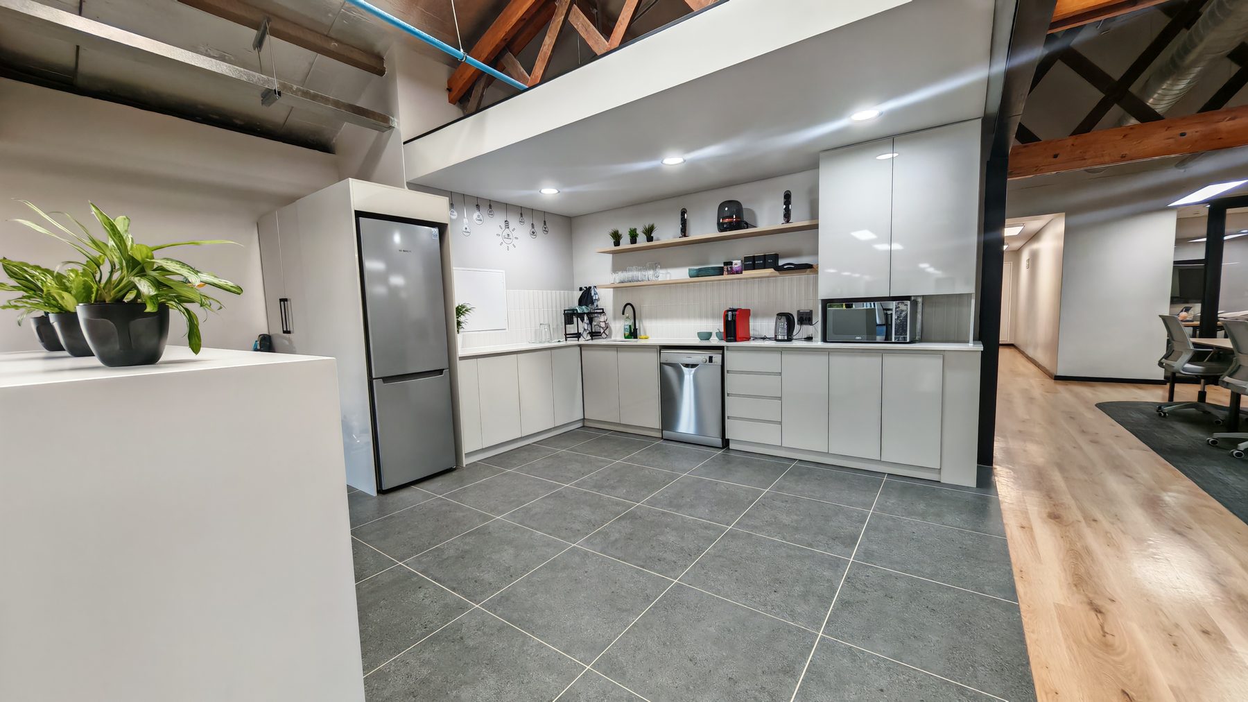 Coffee bar and kitchen area at The Village Hub Stellenbosch